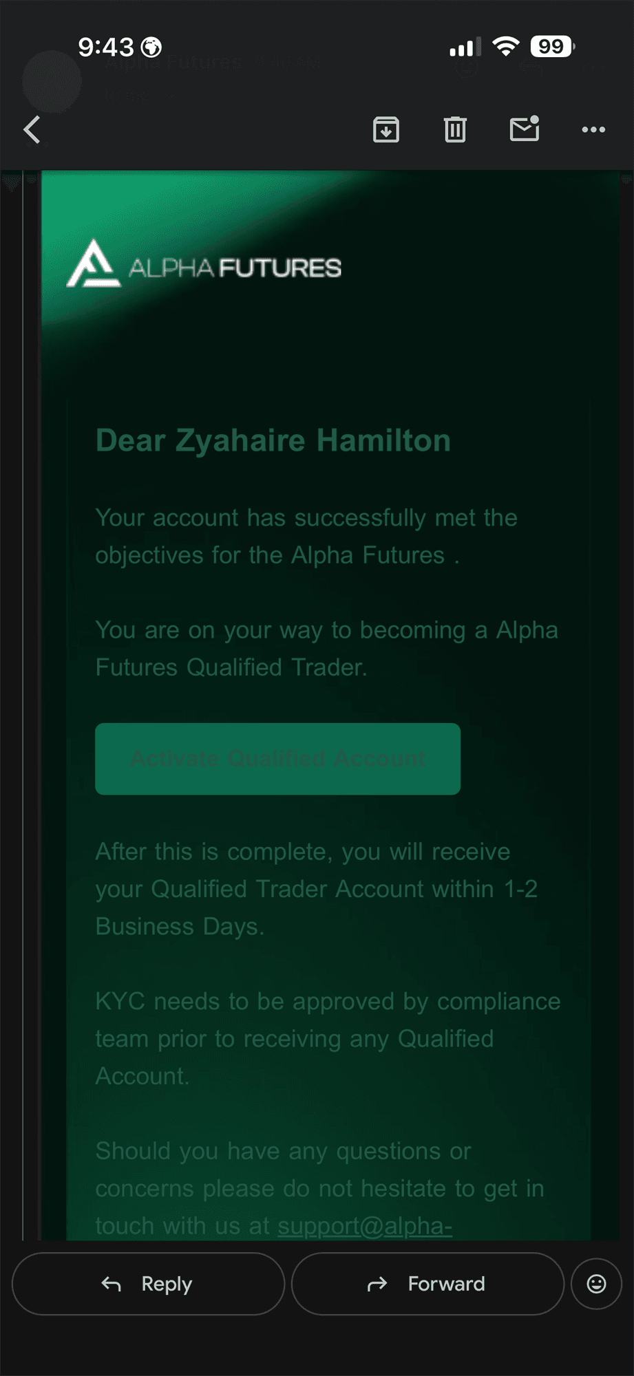 InstantTP — Alpha Futures qualification